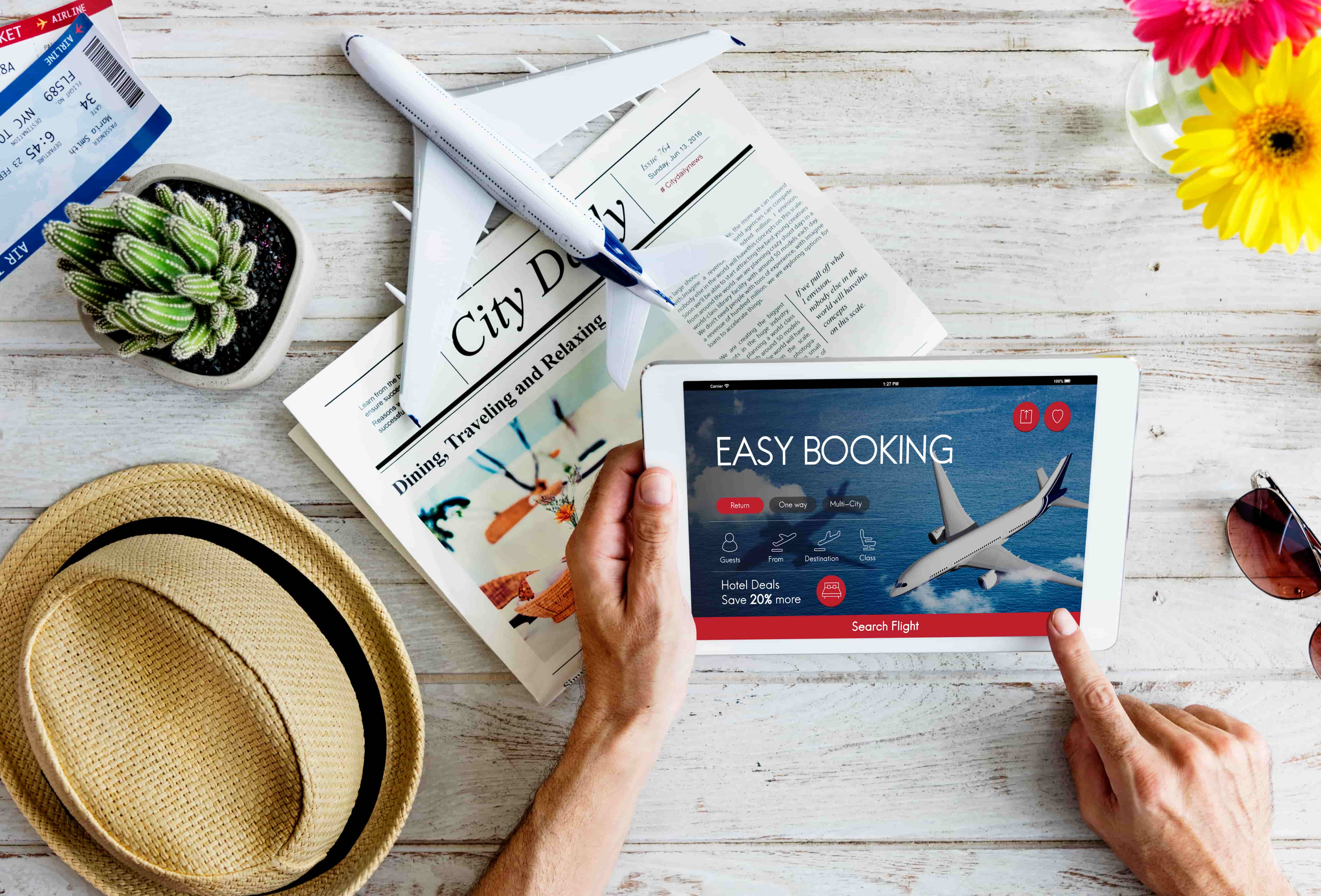 Travel booking engine dashboard showing flights hotels tours and car booking modules for agencies and OTAs